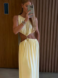 Waistless Chic Sequined Ankle Length Dress