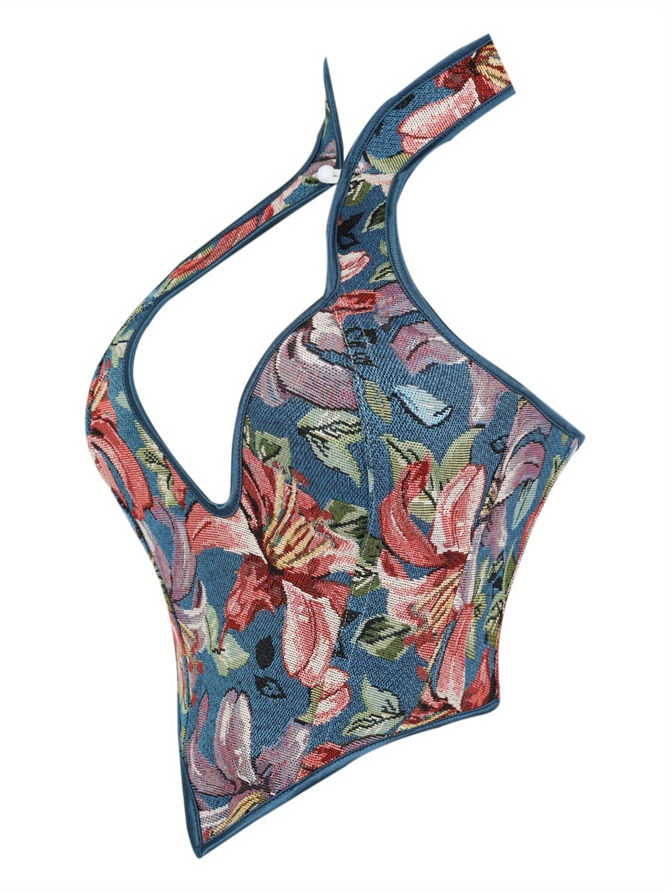Retro Multicolor Halter Corset For Women