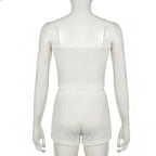 Sultry Suspender Sleep Set With Lightweight Top And Shorts