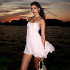 Summer Style One-line Collar Lust Chiffon Dress