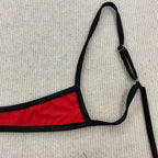 Y2K Retro Contrast Color Bikini With Backless Design And Adjustable Straps For Summer Beachwear