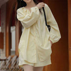 Sunny Breeze Shirt And Shorts Set In Light Yellow Casual