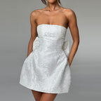 Women's Tube Top A-Line Dress with Big Bow