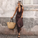A-Line Elegant Vintage Slim V-neck Long Dress