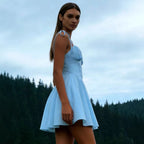 High-Waist Midi Dress With Long Straps