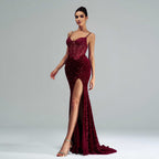 Sequin Party Long Prom Evening Dress