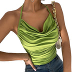 Chic V Neck Cowl Halter Camisole