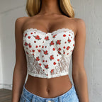 Flirty Pink Splicing Show Bust Tube Top