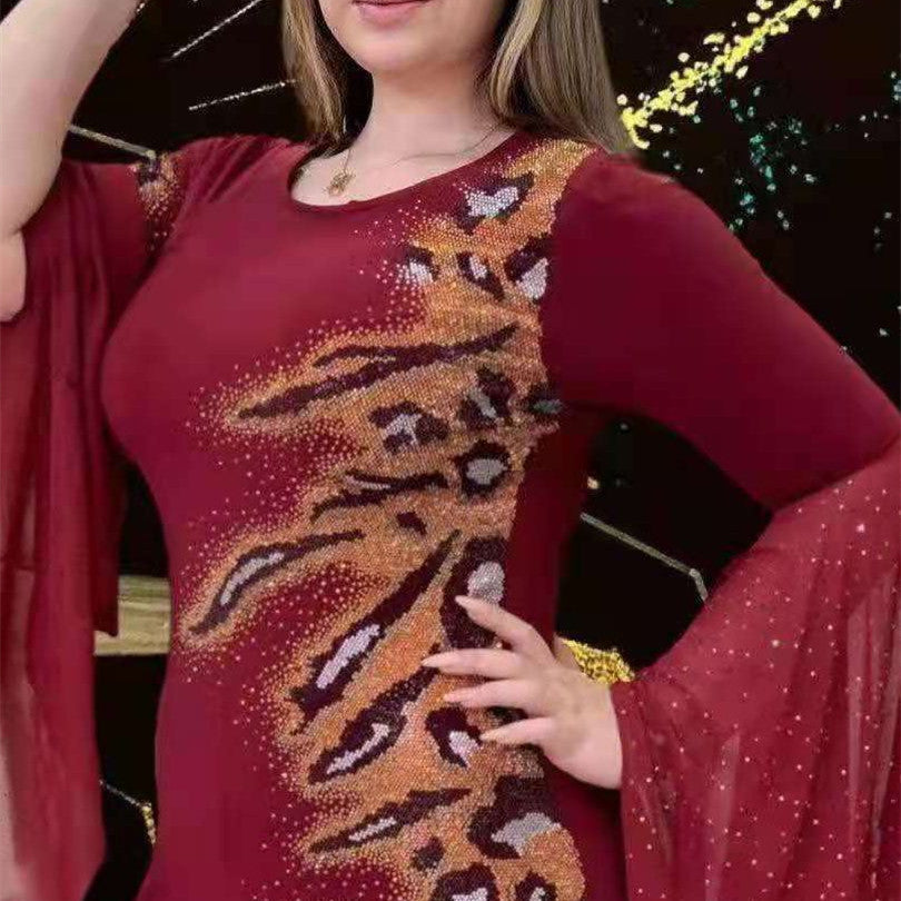 Red Novelty Design Tiger Spots Dress