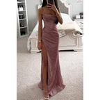 Sultry V Neck Split Dress