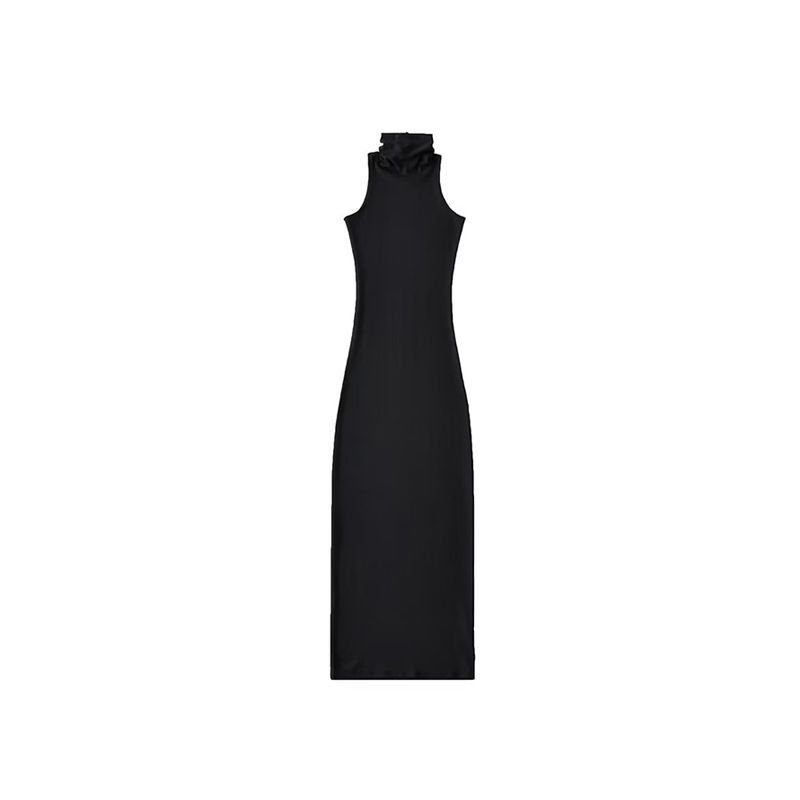 Skinny Sleeveless Dress With PVC Fabric Lightweight And Flattering