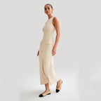 Women's Slim Fit Knitted Sleeveless Round Neck Maxi Dress