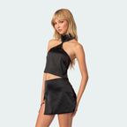 Backless Slit Two-piece Set