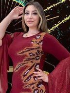 Red Novelty Design Tiger Spots Dress