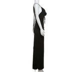 Chic Suspender Dress In Solid Colors Polyester Low Waist