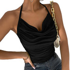 Chic V Neck Cowl Halter Camisole