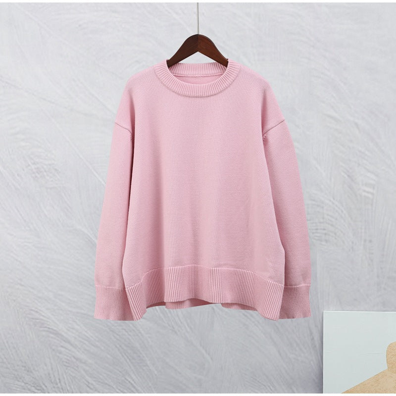 Cozy Crew Neck Pullover Sweater For Women Soft Winter Knit