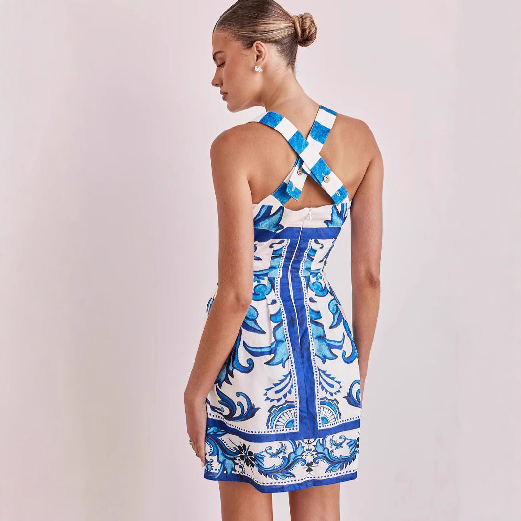Floral Print Dress Sling Style