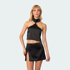 Backless Slit Two-piece Set