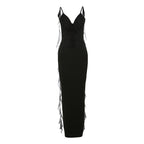 Chic Suspender Dress In Solid Colors Polyester Low Waist