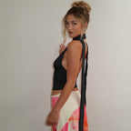 Chic Deep V Neck Halter Top For Summer Sleeveless Slim Fit