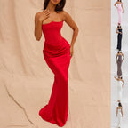 Slim Tube Top Long Sexy Fashion Bandeau Backless Party Evening Dresses