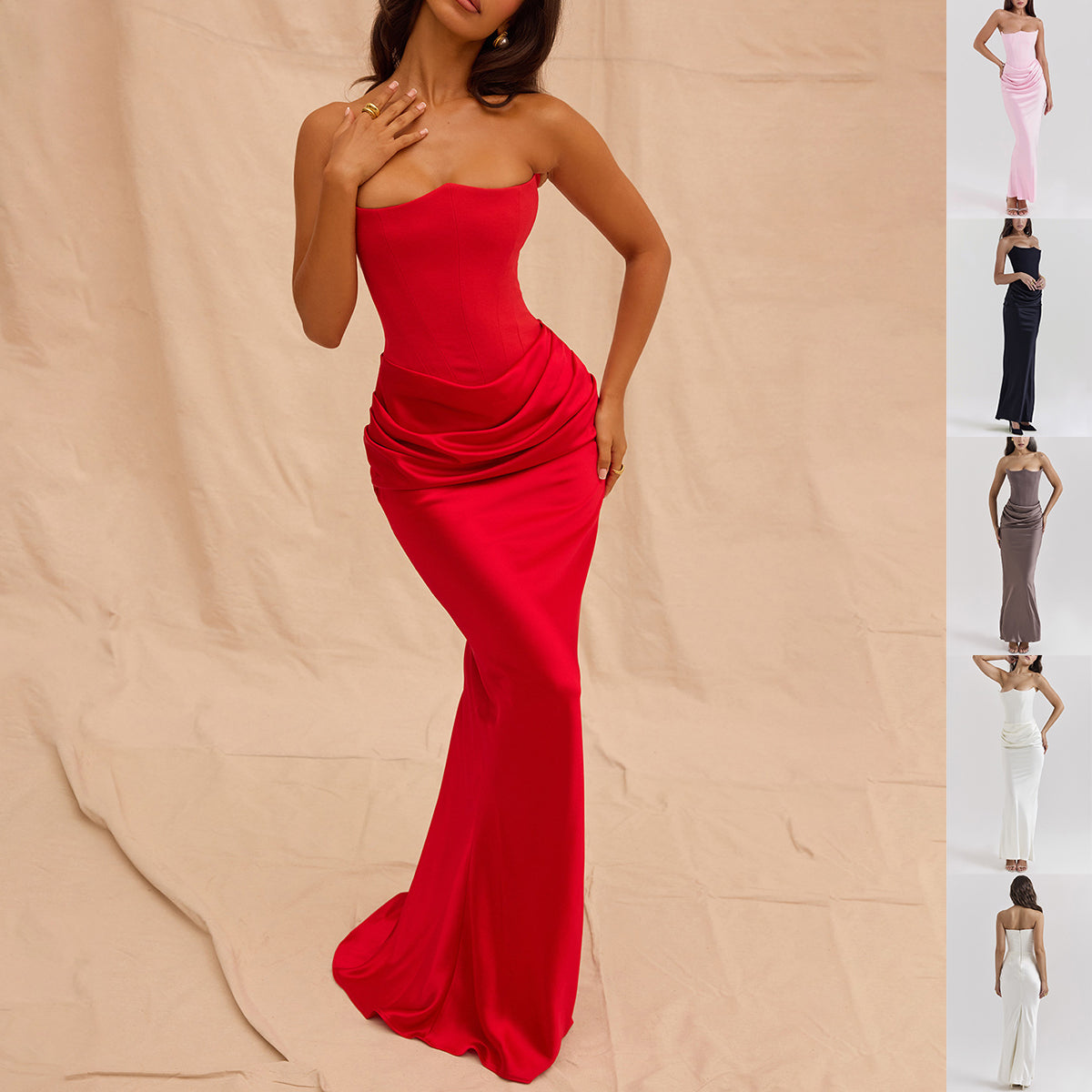 Slim Tube Top Long Sexy Fashion Bandeau Backless Party Evening Dresses