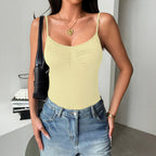 Chic Street Jumpsuit With Sleeveless Camisole Vest And High Waist