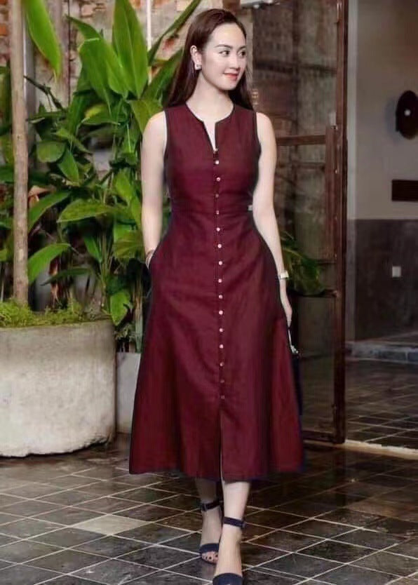Stylish And Elegant Printed Dress With A-Line
