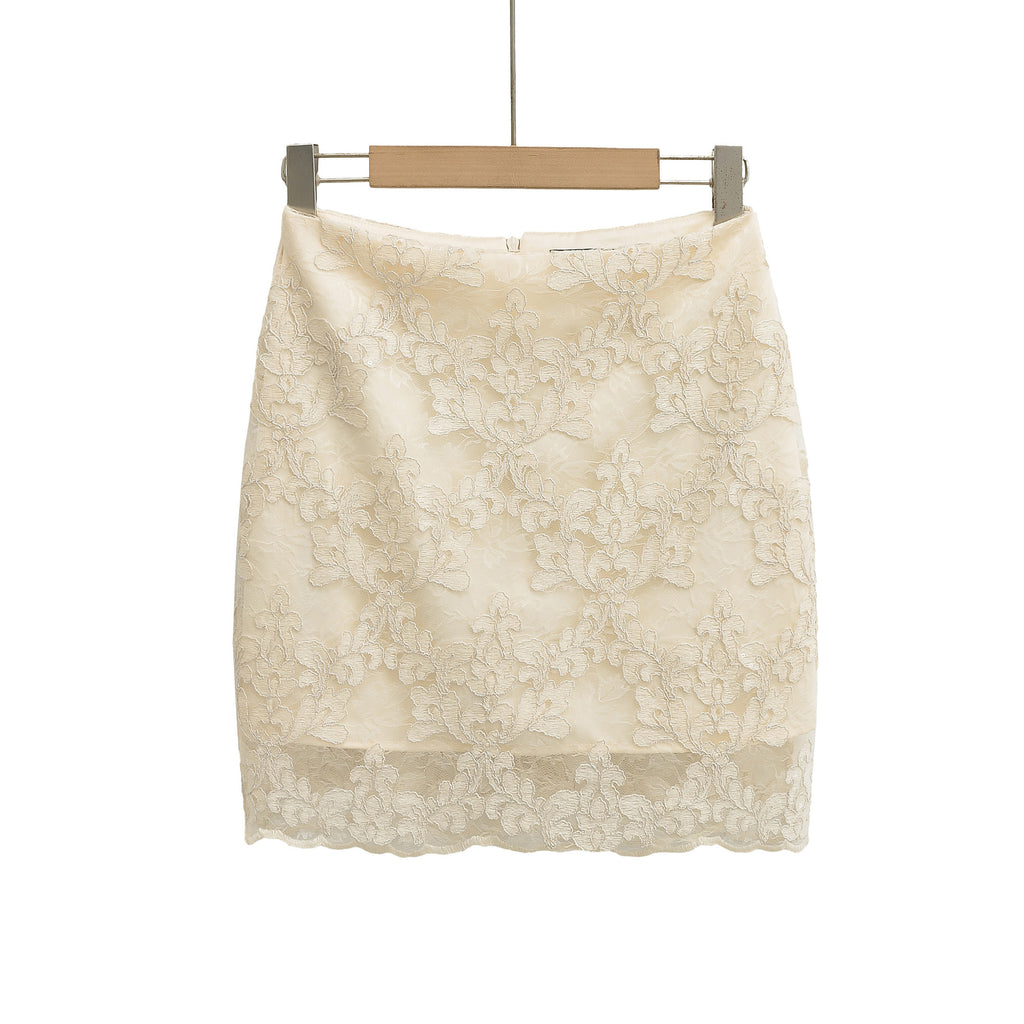 Beige Apricot Bodycon Skirt