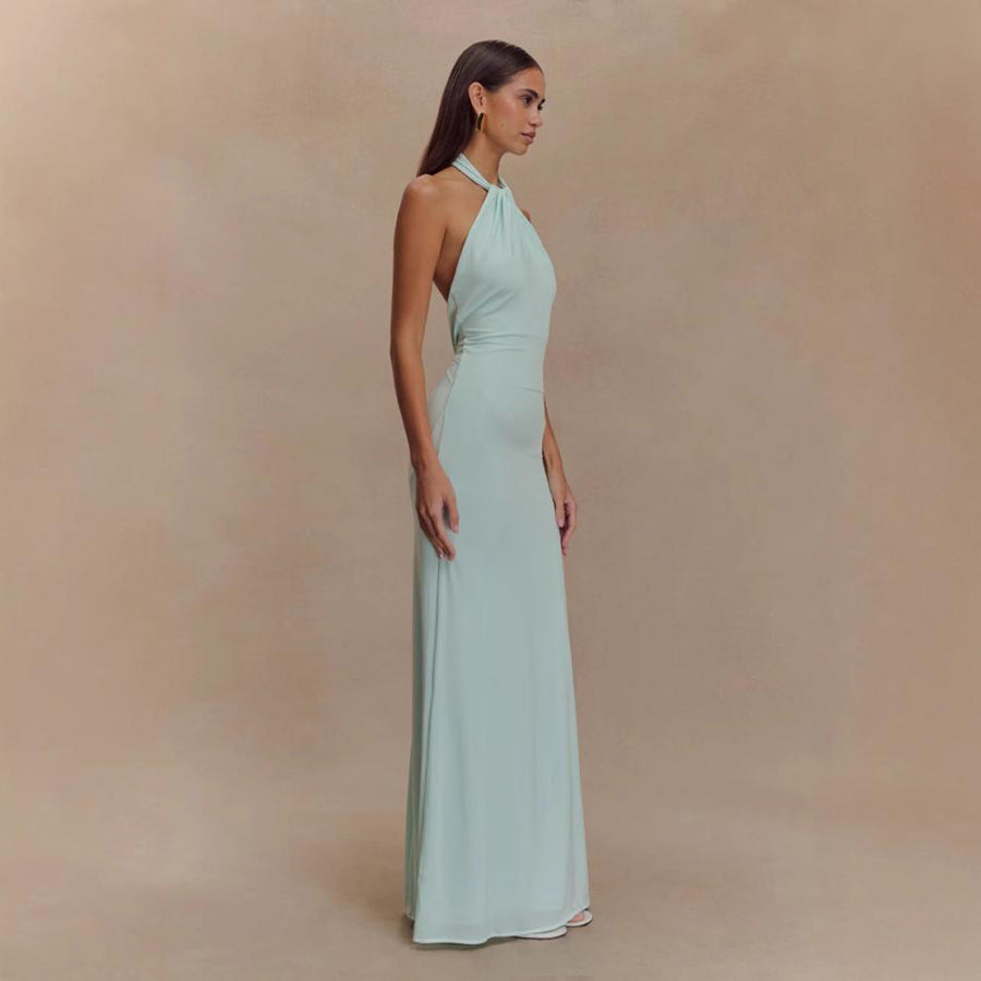 Bodycon Halter Sexy Backless Slim Fit Waist Maxi Dresses