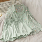 Three Piece Linen Set For Women Casual Tops Shorts