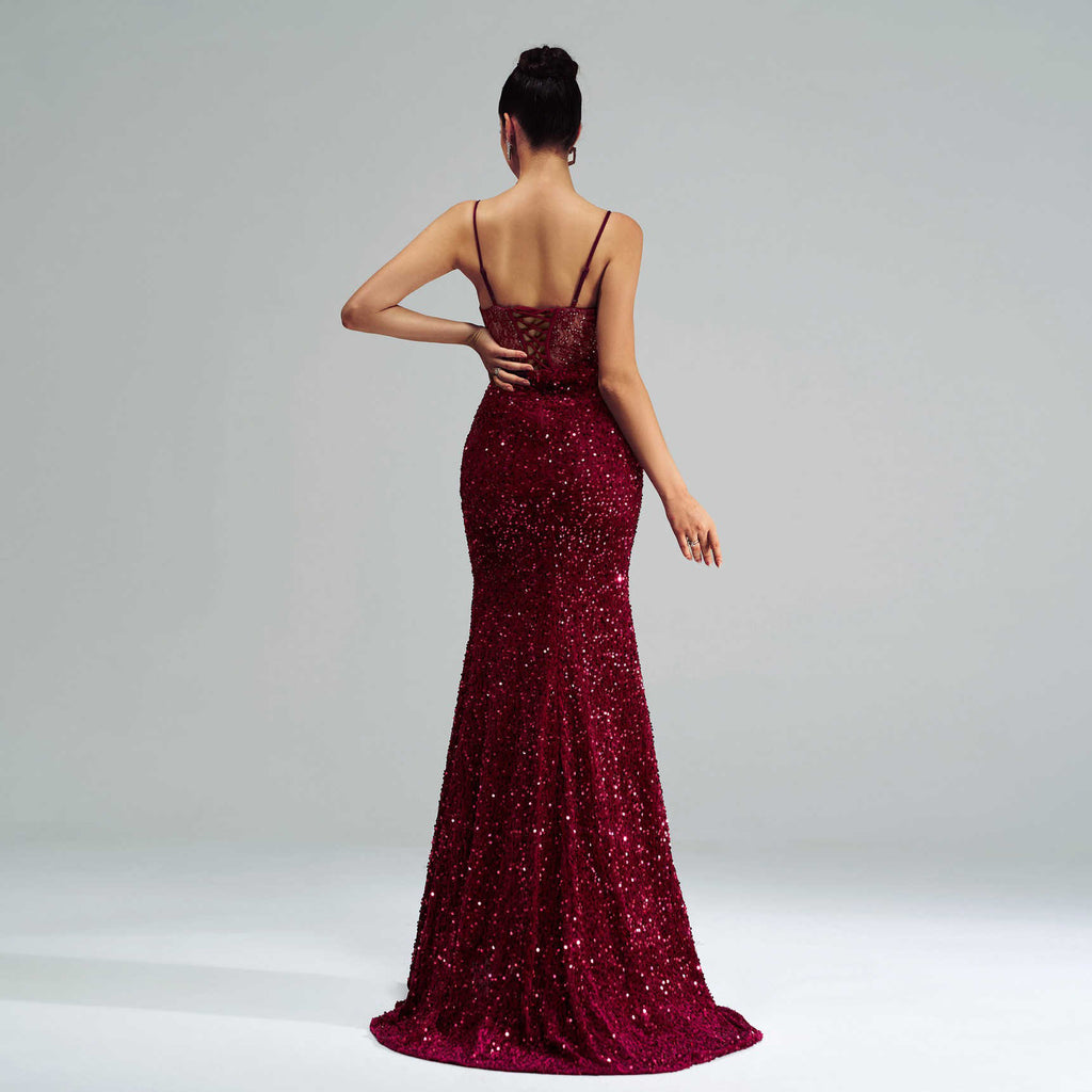 Sequin Party Long Prom Evening Dress
