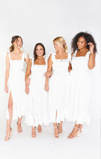 Women's Lace-up Split - Ruffled Sundress