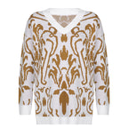Cozy Relaxed Woolen Long Sleeve Top With V Neck
