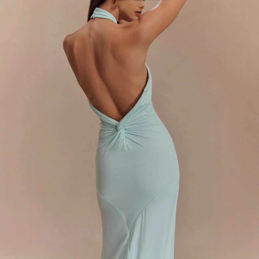 Bodycon Halter Sexy Backless Slim Fit Waist Maxi Dresses