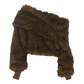 Cozy Brown Off Shoulder Plush Sweater