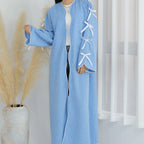 Elegant Bow Robe Maxi Dress Set With Long Sleeve Overlay