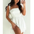 Backless Tube Top Dress With Swing Skirt