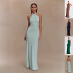 Bodycon Halter Sexy Backless Slim Fit Waist Maxi Dresses