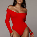 Deep V Neck Long Sleeve Jumpsuit In Cotton Blend Casual Chic