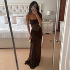 Sheer Lace Elegant Maxi Dress Sleeveless Backless