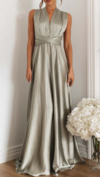 Gray Swing Dress With Oversized Skirt