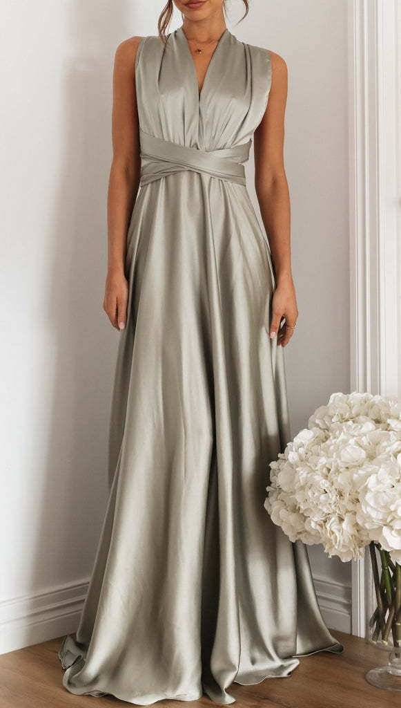 Gray Swing Dress With Oversized Skirt