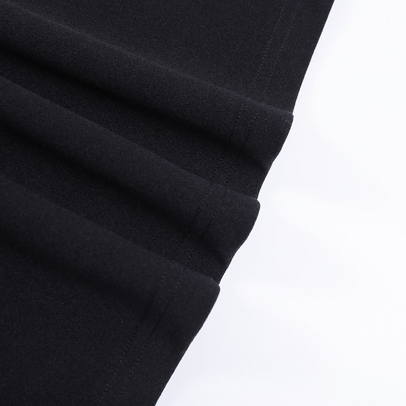 Midnight Black Cotton Tube Top Dress With Sleek Sleeveless Round Neck