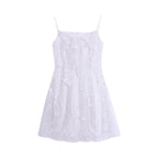 Airy Suspender Dress With Sheer Mesh Detail Lightweight