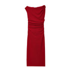 Sunlit Asymmetric Sleeveless Dress With Modern Silhouette In Vivid Colorways