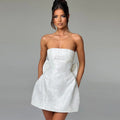 Women's Tube Top A-Line Dress with Big Bow