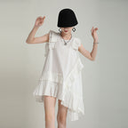 Boutique Irregular Pleated Ruffled Midi Dress