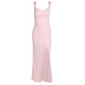 Women's Sleeveless Backless Slit Dress with Back Tie